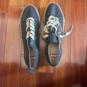 Levi's Dark Canvas Sneakers with Light Laces